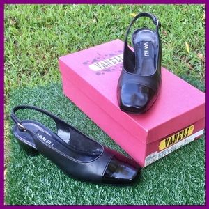 Vtg Square Toe Slingbacks, sz 7.5M